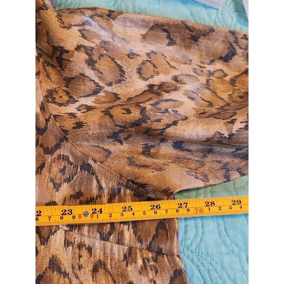 Scott Taylor Womens 3X Brown & Beige Animal Print 3/4 Sleeve Button Up Shirt - Picture 6 of 7
